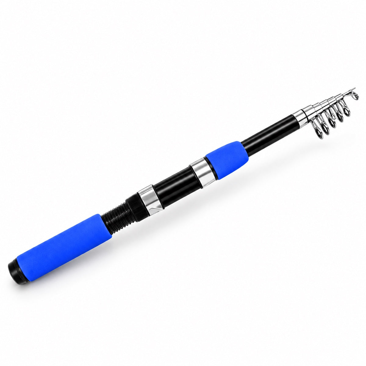 2PCS Telescopic Fishing Pole Kit, 6.9ft Carbon & Glass Fishing Rod